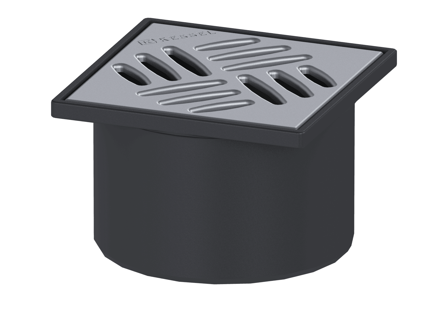 Aufsatzstueck Kessel aus ABS 120 x 120mm m. Edelstahlrost, K3, System 125