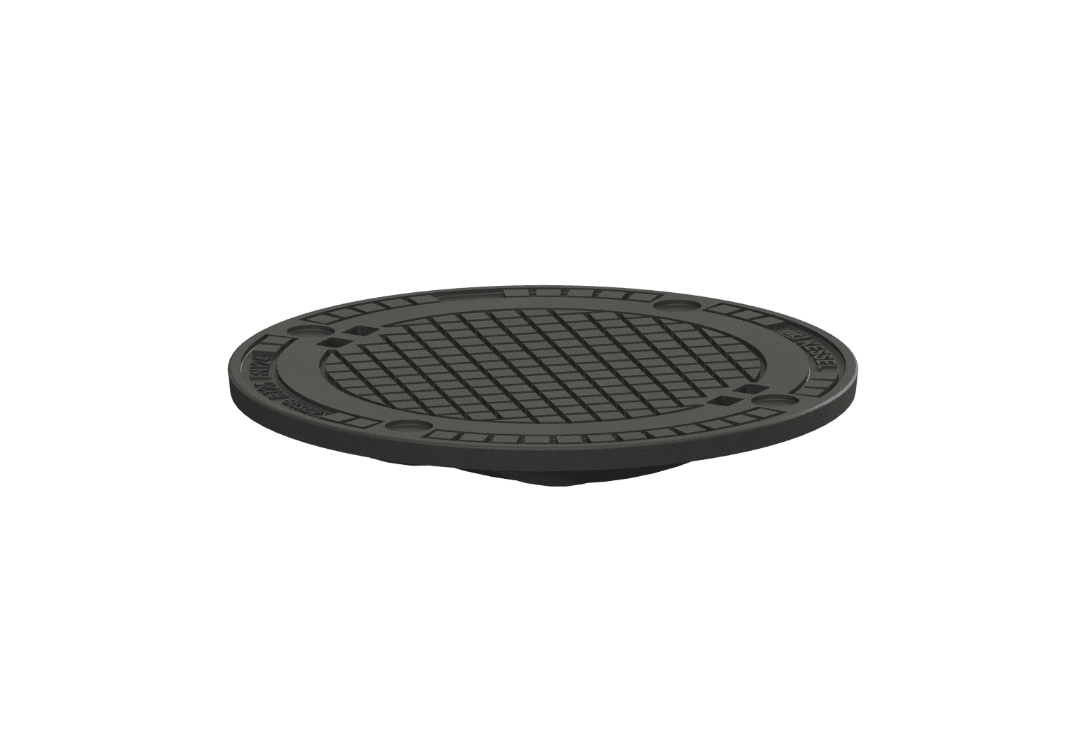 Abdeckplatte Kl.B o.Lüft./unverschr. Kessel Beton/Guss EN124 schwarz