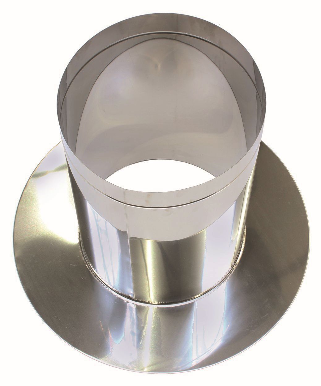 VA Flachdachkragen d:350, Edelstahl f. Abgassystem Fassade d:250/350 mm