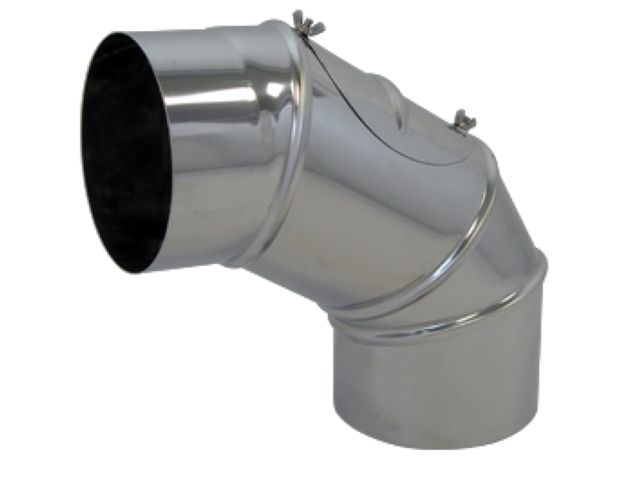 Abgasrohrbogen Edelstahl 0-90 Grad 110mm verstellbar mit Tür