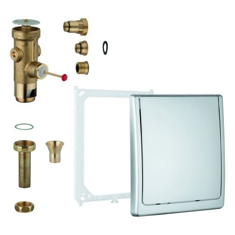 UP-WC-Druckspüler Grohe-classic 680 Austausch 3/4" m.Abdeckplatte mattchrom