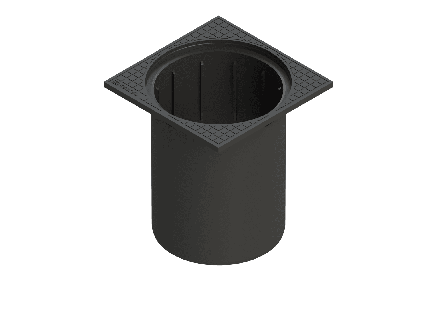 Aufsatzstück Komfortschacht LW400 Kl.A/B Kessel PE-HD schwarz mit Klemmring