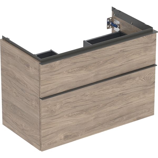 GE iCon Unterschrank für WT, 2 Schubl. 88,8x61,5x47,6cm, Nussbaum hi./Gr. Lava