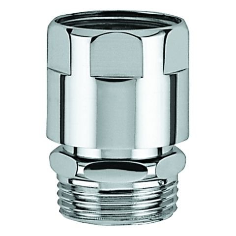 Rohrbeluefter 1/2" (3/4"IG x 3/4"AG) in Durchflussform verchromt
