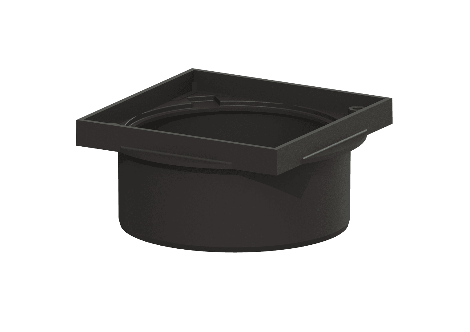 Aufsatzstueck Kessel 200 x 200mm schwarz f.Kellerablaeufe 27611/29111/51101/52101