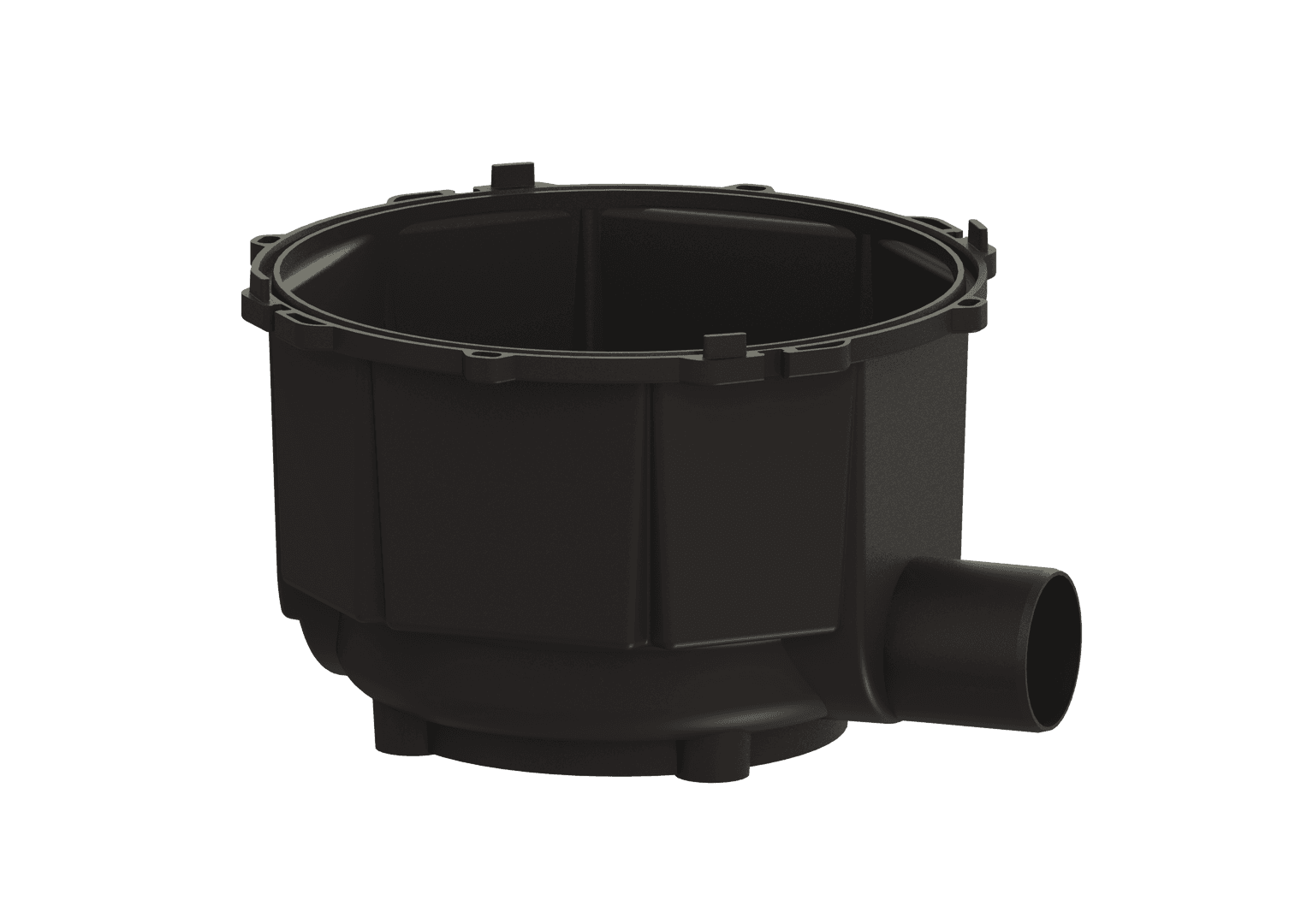 KESSEL-Grundkörper Hof-/Regenablauf mit Auslauf, DN 100, d: 450 mm