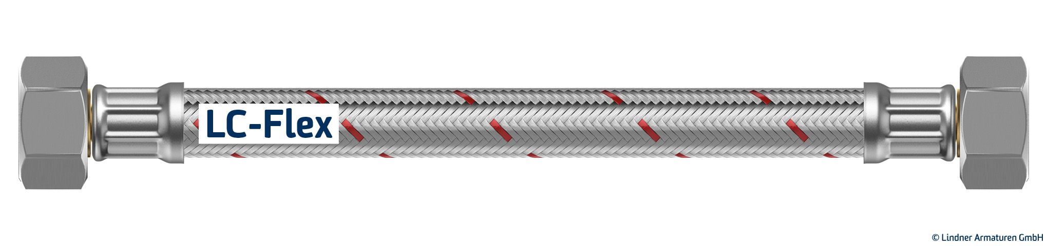 Panzerschlauch Lindner LC-flex 1000mm ÜM 1/2"x ÜM 3/4" DN 10 W543