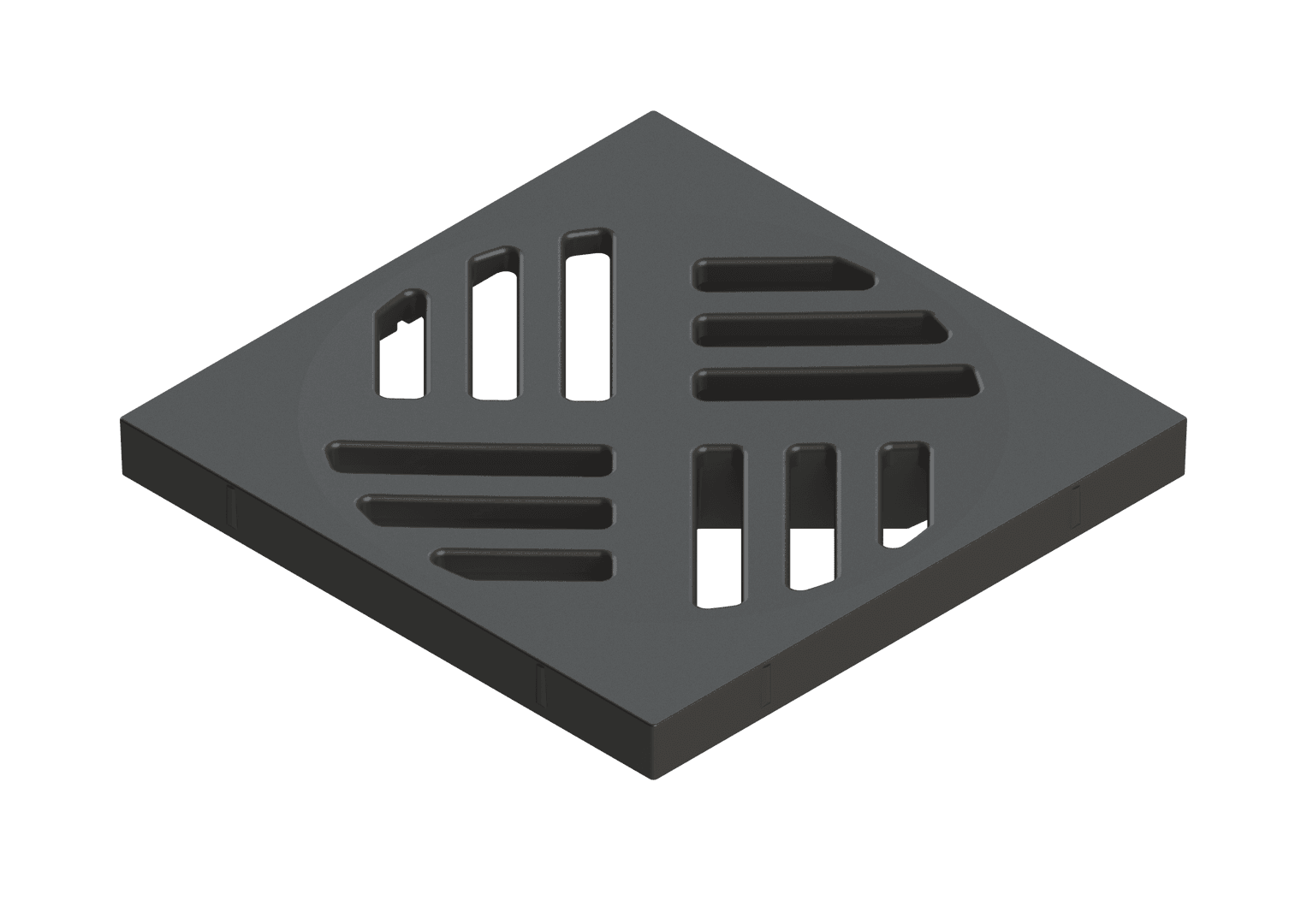 Schlitzrost Kessel 138 x 138mm Klasse K3 Kunststoff schwarz