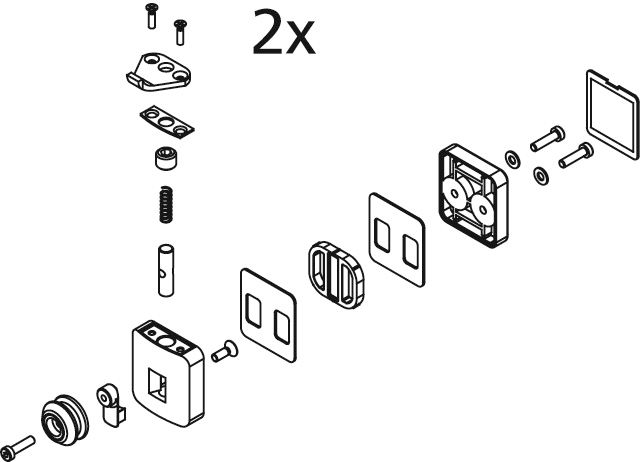 Kermi EBAT019 Set Bandung oben Farbe: silber hochglanz