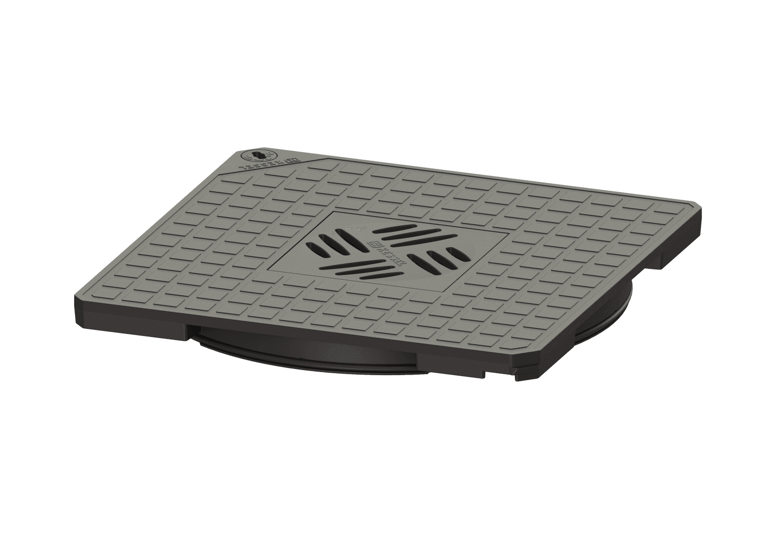 KESSEL-Abdeckplatte schwarz mit Schlitzrost