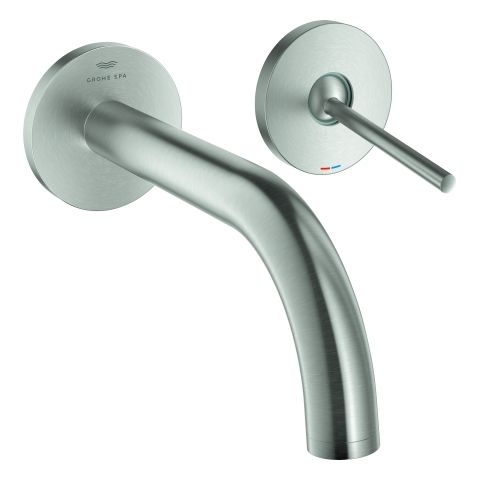 2-Loch-Waschtisch-Wandbatterie Atrio FMS Ausladung 185mm supersteel GROHE