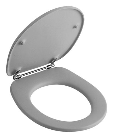 WC-Sitz Omnia m.Scharnierleiste verchromt weiss VB