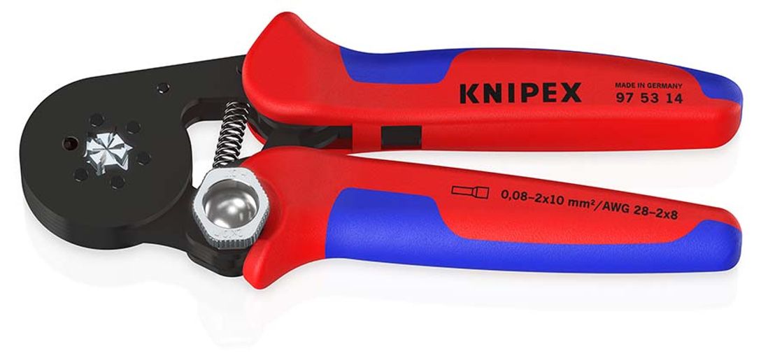 Knipex Crimpzange 190mm f.Aderendhülsen 0.08-16qmm und 2x10qmm  selbsteinstellend - DOOOS