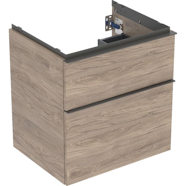 GE iCon Unterschrank für WT, 2 Schubl. 59,2x61,5x47,6cm, Nussbaum hi./Gr. Lava