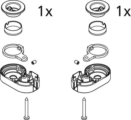 Kermi EBAT027 Set Lager unten Farbe: weiss