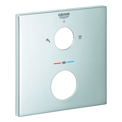 GROHE Rosette 49102 eckig für Thermostat-Fertigmontagesets chrom