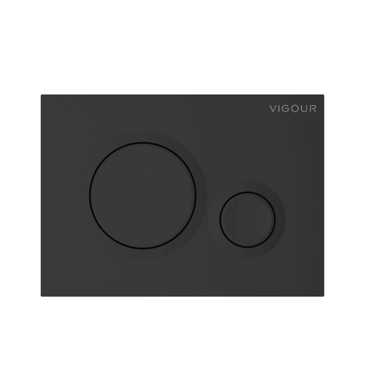 Betätigungsplatte DON matt-schwarz f. 2-Mengen-Spültechnik VIGOUR