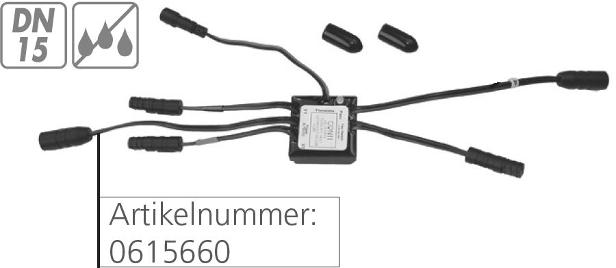 CONTI+ Steuerelektronik - Reinigungsstop (6 Anschlüsse), Batterie, Netz, 6 V