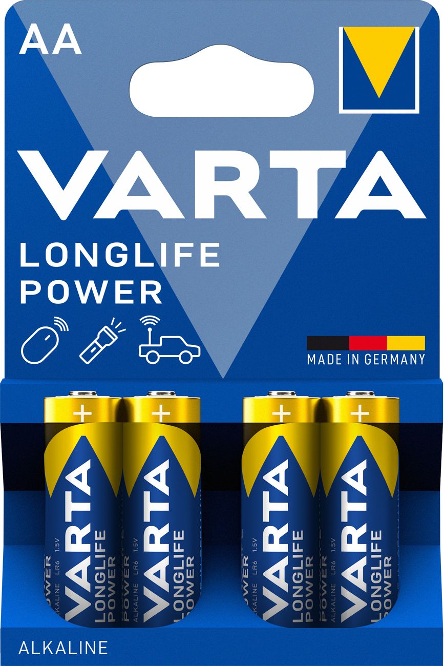 Varta 4906 Longlife Power Mignon AA 1,5V LR6 Alkali-Mangan 2850mAh 4er Blister